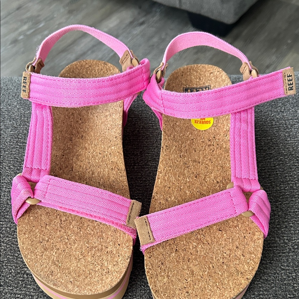 Reef Vibrant Pink Cork Sandals